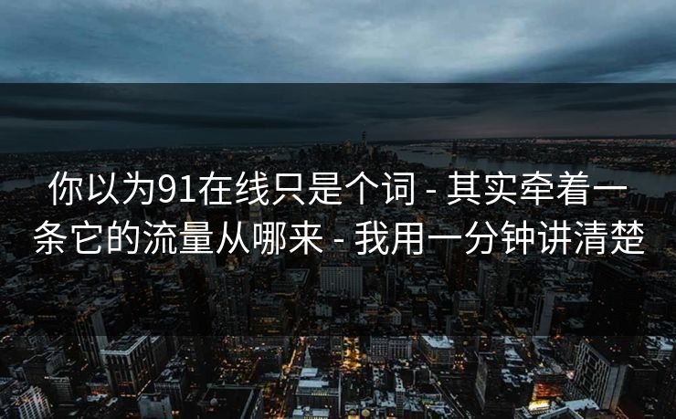 你以为91在线只是个词 - 其实牵着一条它的流量从哪来 - 我用一分钟讲清楚